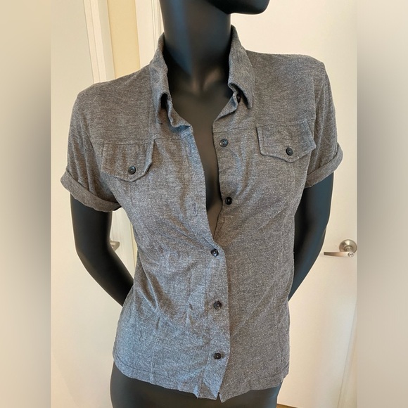 Grey Cotton Button-Up Shirt - Picture 3 of 4